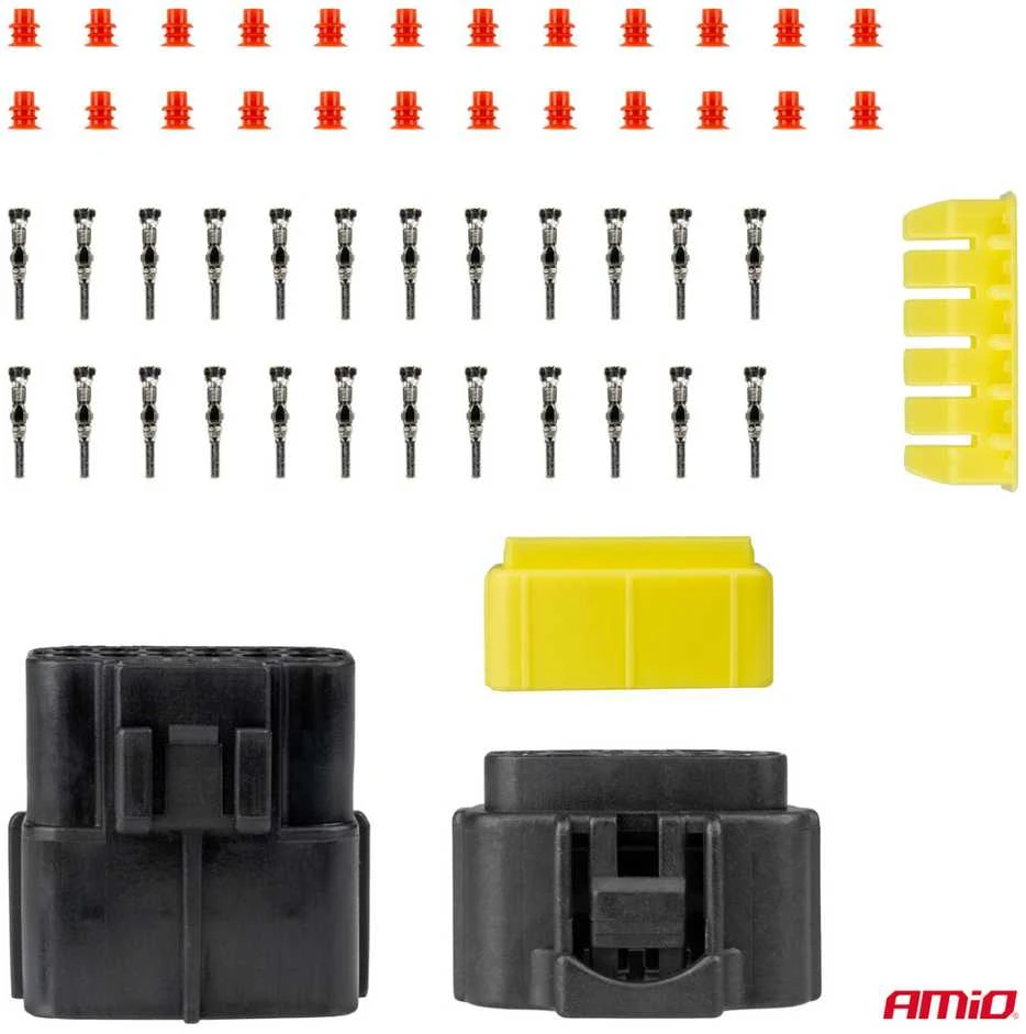 Vandeniui atspari 12 kontaktų elektros jungtis, 2,2 mm AMIO-04352