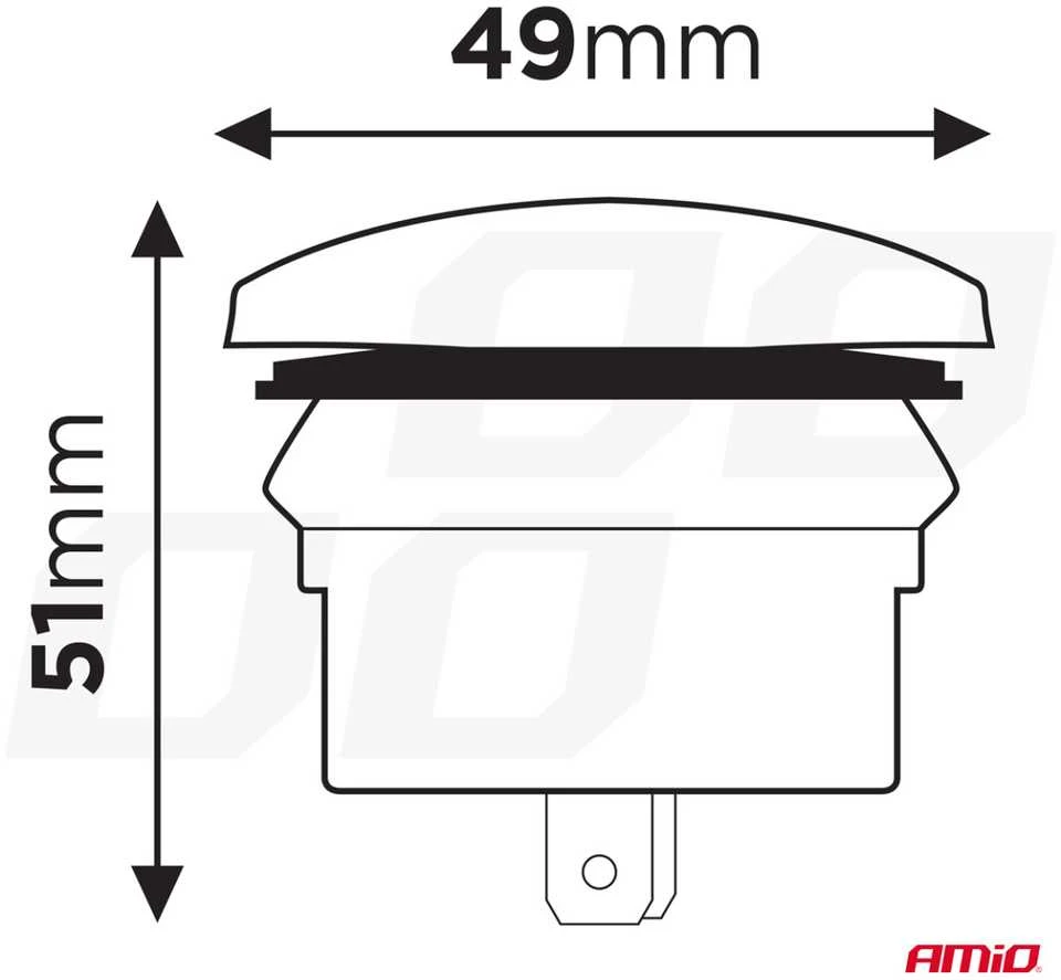 Vandeniui atsparus telefono įkroviklis su raudonu LED apšvietimu, USB + USB C QC3.0 12/24V AMIO-04229