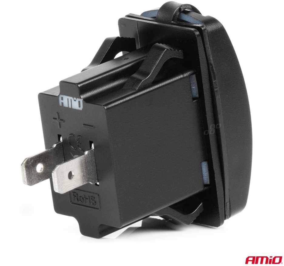 Vandeniui atsparus telefono įkroviklis su raudonu LED apšvietimu, 2xUSB 12/24V AMIO-04228