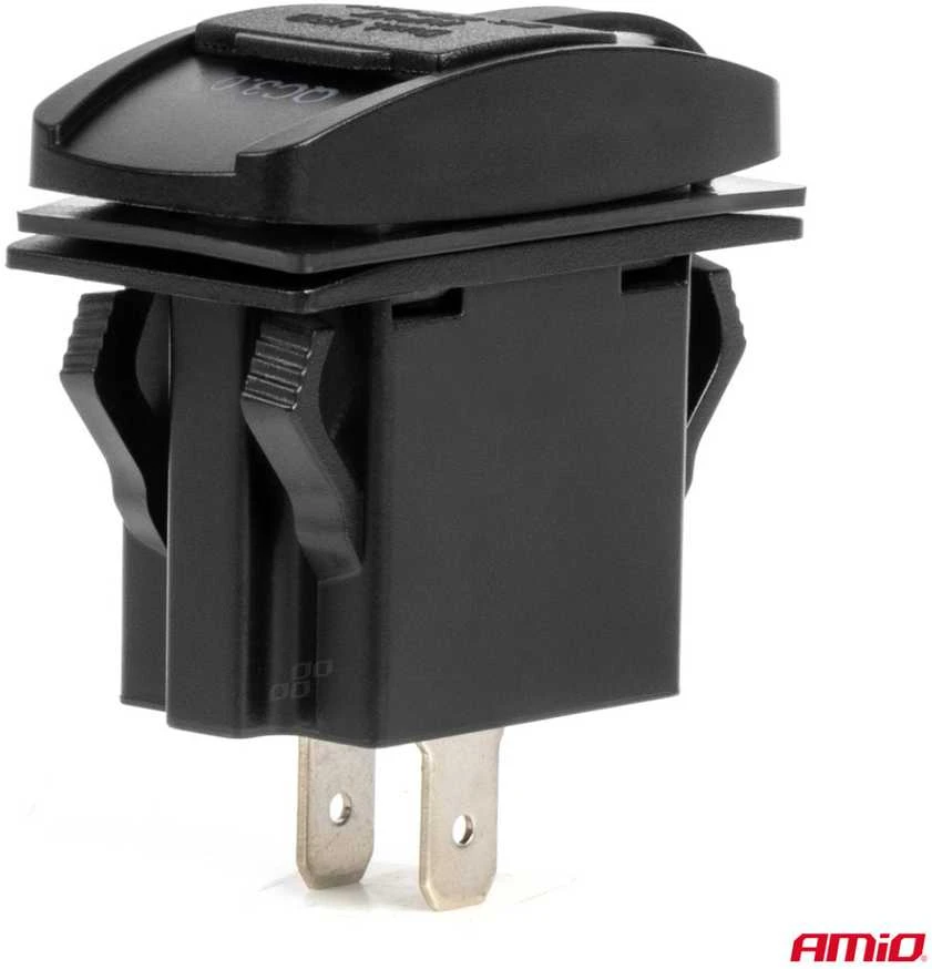 Vandeniui atsparus telefono įkroviklis su raudonu LED apšvietimu, USB + USB C QC3.0 12/24V AMIO-04229