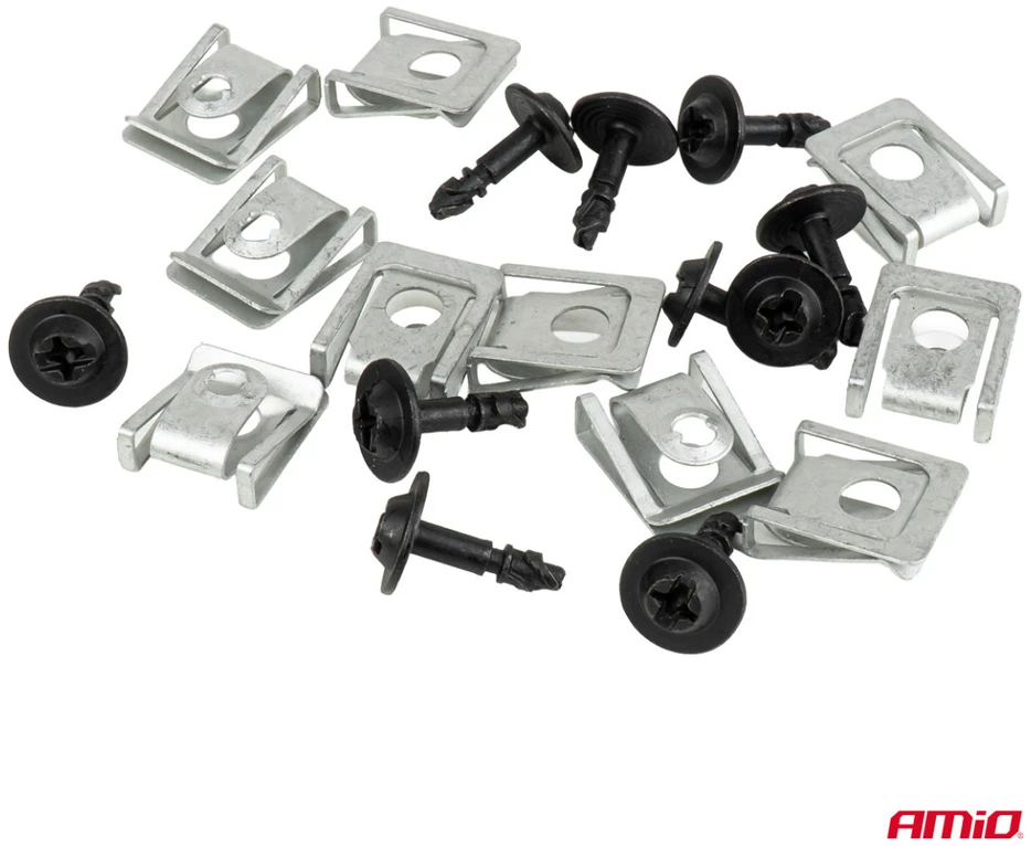 Varžtų ir montavimo plokštelių rinkinys 18 mm × 5 mm 10 vnt. amio-05032