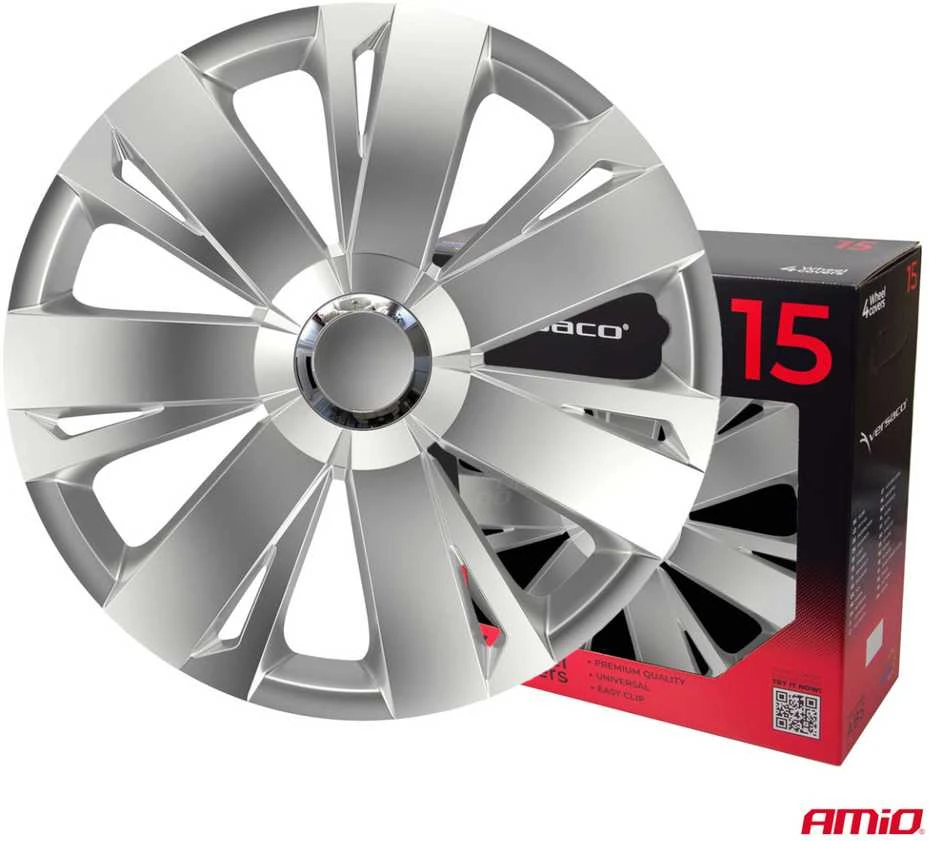 Versaco Ratų gaubtai 4 vnt. Energy, sidabriniai 15"