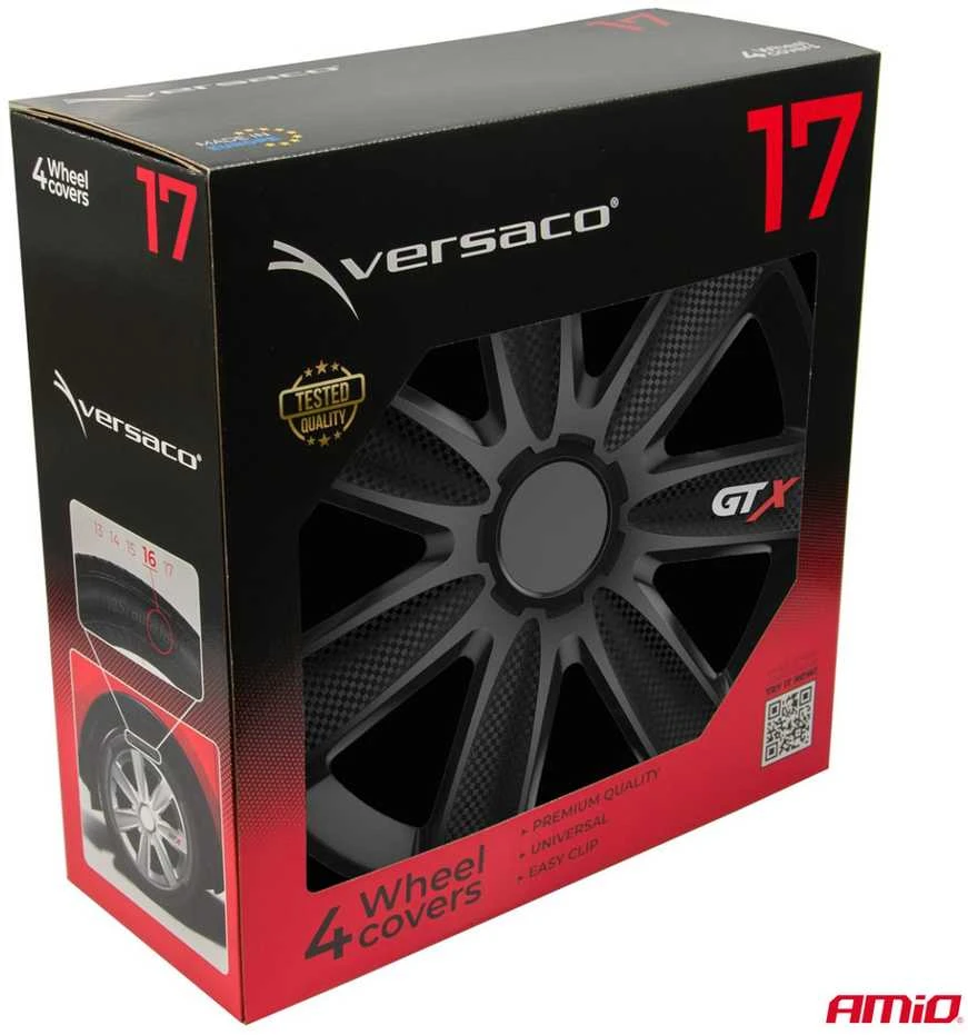 Versaco Ratų gaubtai 4 vnt. GTX, Carbon juodi 17"