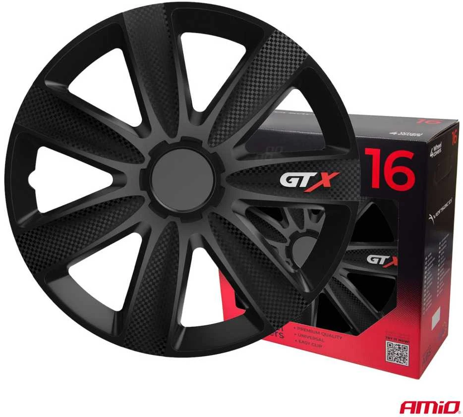 Versaco Ratų gaubtai 4 vnt. GTX, Carbon juodi 16"