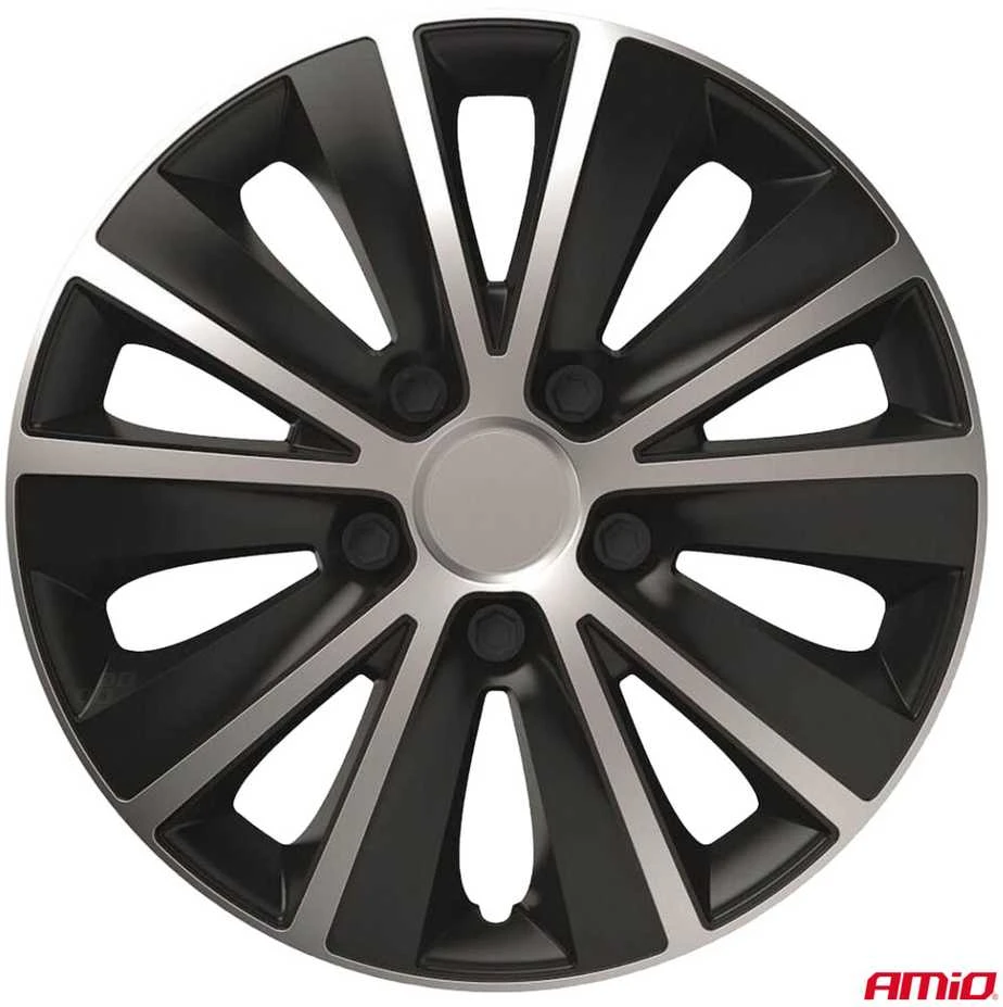 Versaco Ratų gaubtai 4 vnt. Rapide, juodi ir sidabriniai 15"