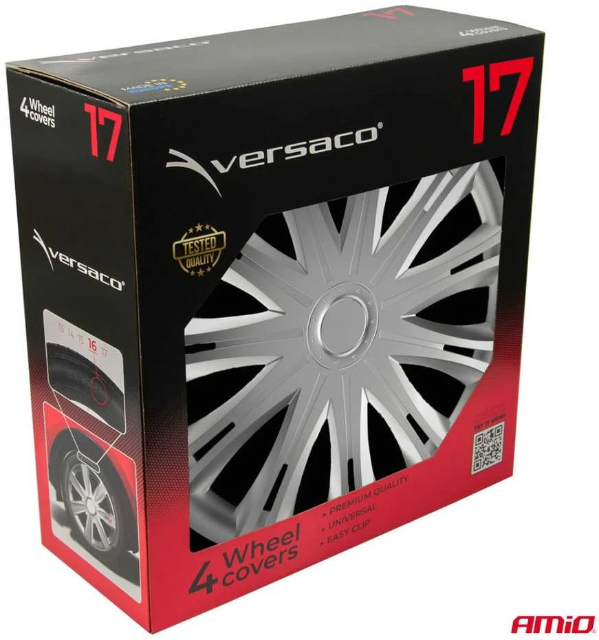 Versaco Ratų gaubtai 4 vnt. Spark, sidabriniai 17"