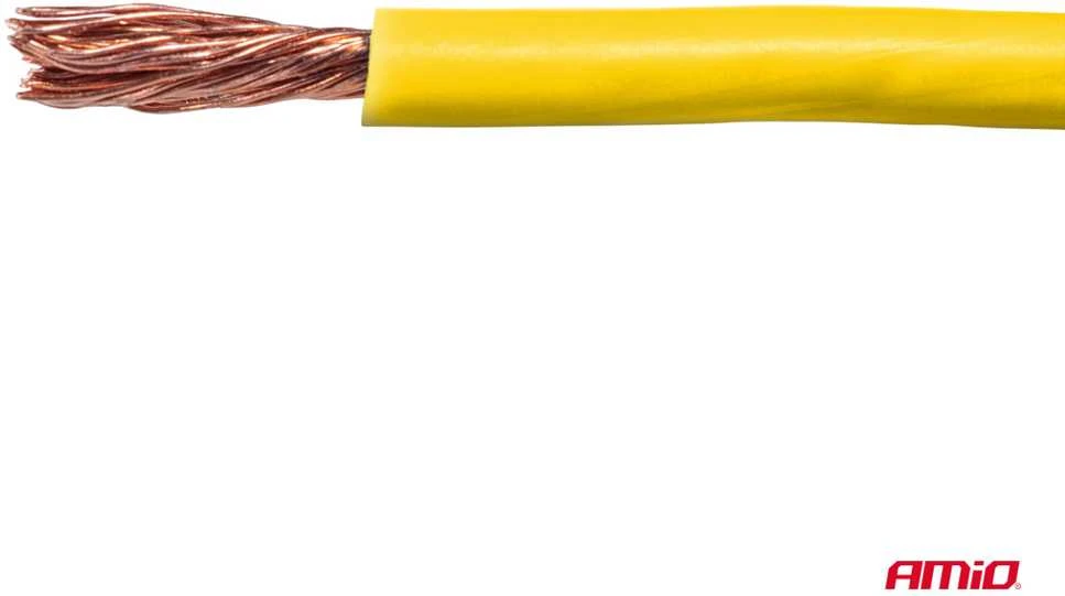 Viengyslis CCA kabelis, geltonas, 1x0.75mm² 100m 3.75A 12/230V AMIO-04447