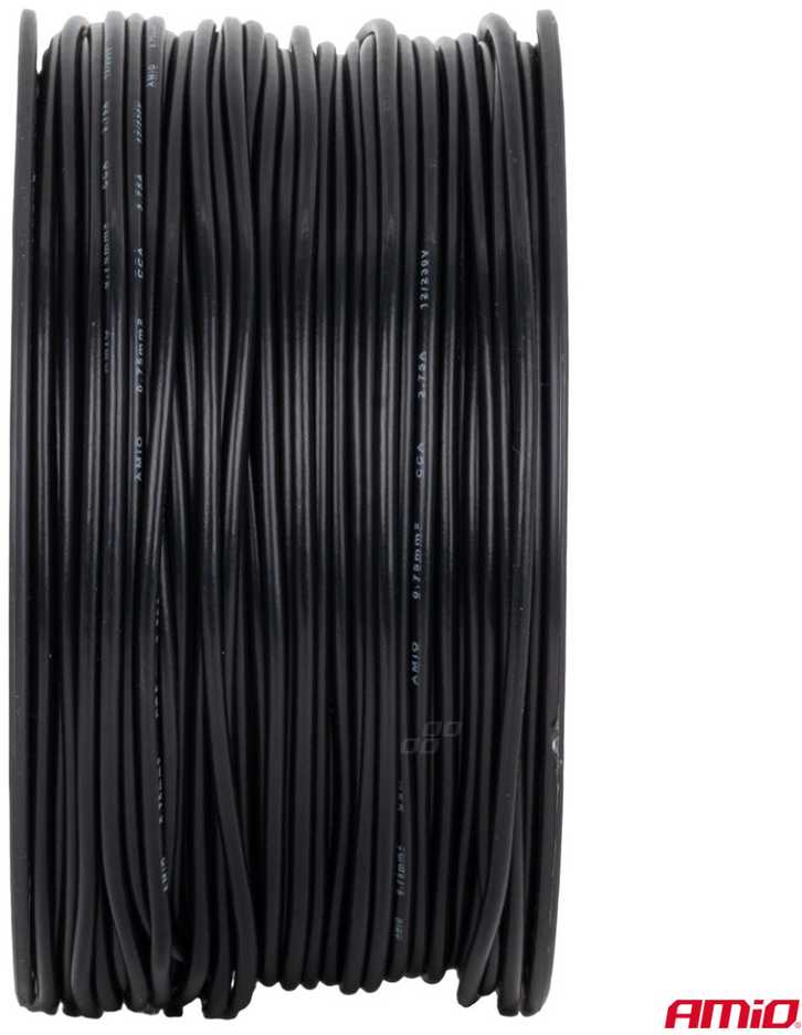 Viengyslis CCA kabelis, juodas, 1x0,75 mm² 100 m 12/230V AMIO-04453