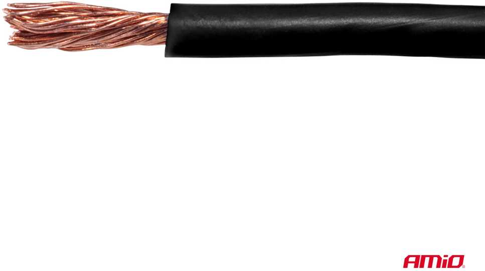 Viengyslis CCA kabelis, juodas, 1x0,75 mm² 100 m 12/230V AMIO-04453