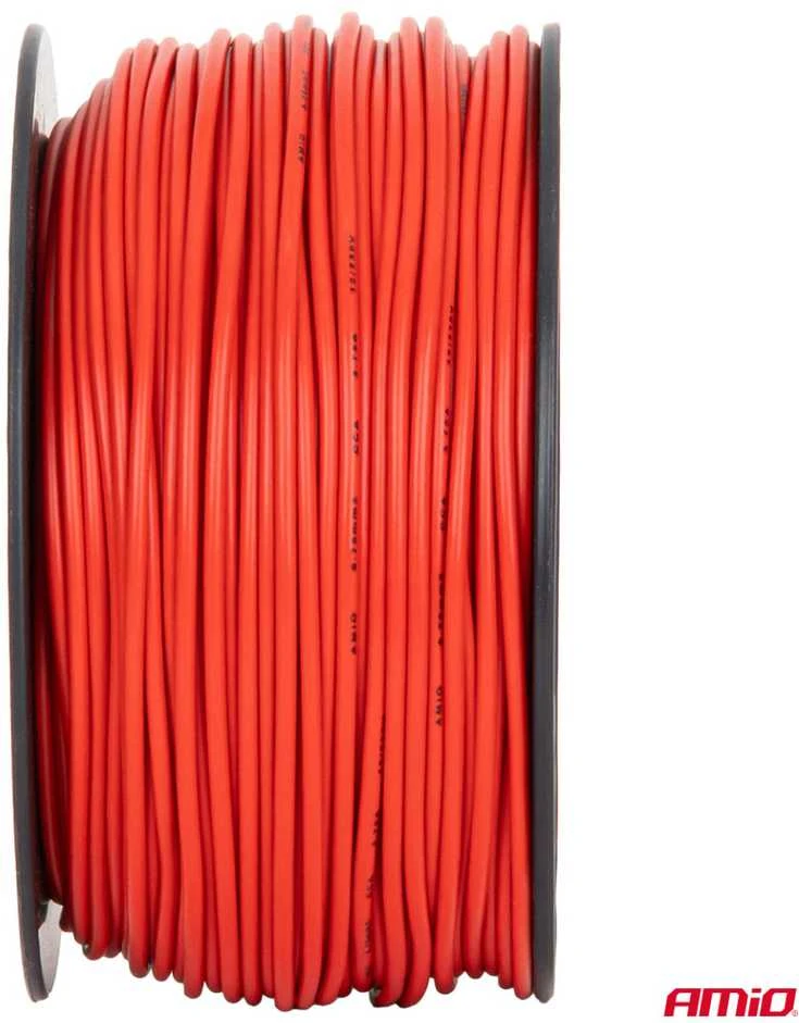 Viengyslis CCA kabelis, raudonas, 1x0.75mm² 100m 3.75A 12/230V AMIO-04450