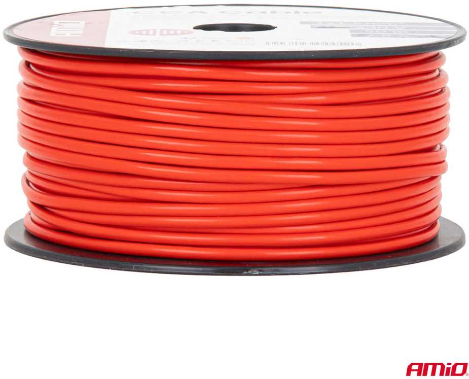 Viengyslis CCA kabelis, raudonas, 1x1.5mm² 50m 7.5A 12/230V AMIO-04452