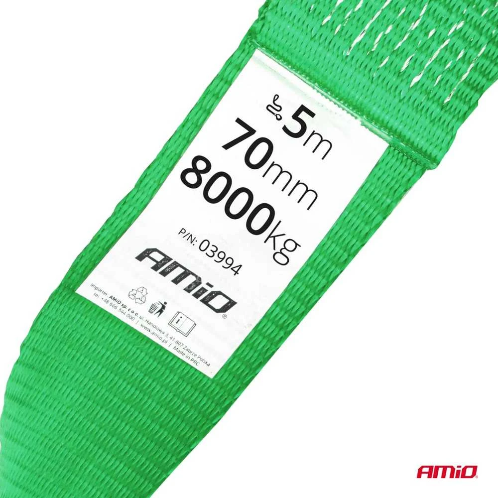Vilkimo diržas AMIO - 5m ilgio techninė etiketė