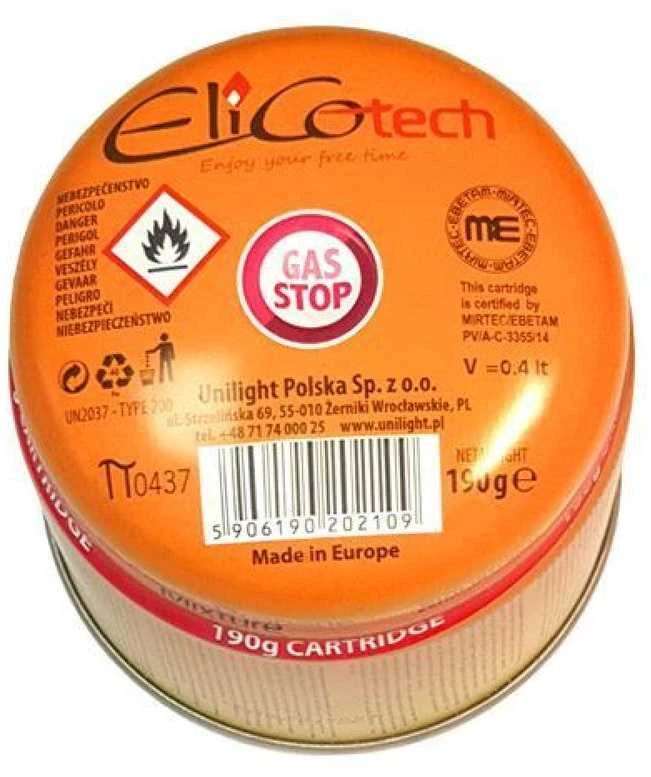 Zas. Dujų talpa YATE ElicoTech, 190 g