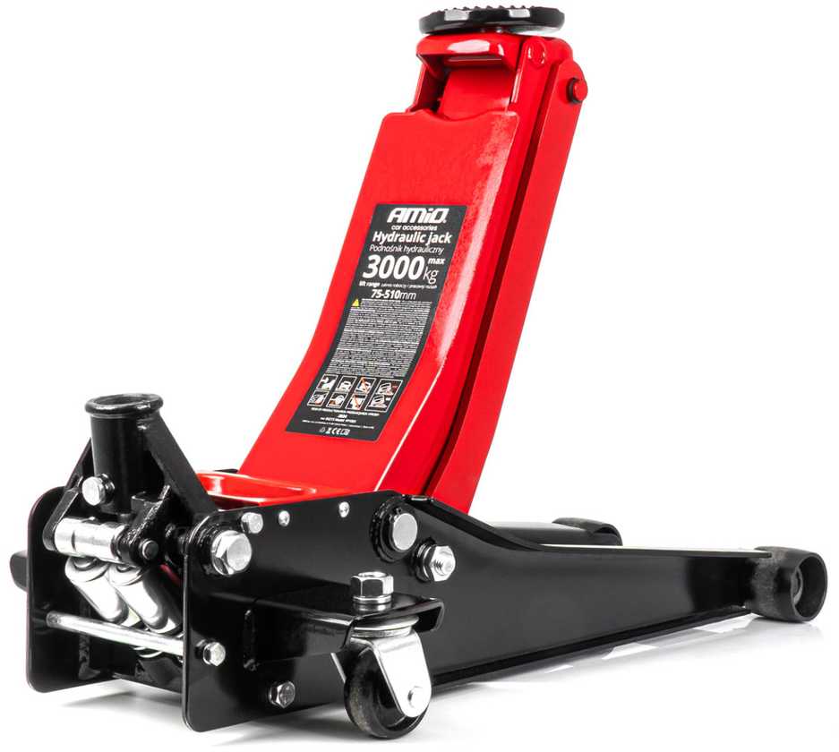 Žemo profilio hidraulinis keltuvas 3000 kg, 75–510 mm, CE, AMIO-04215