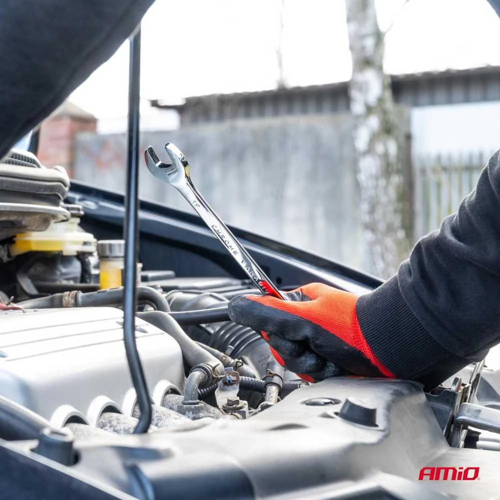 Žiedinių ir plokščių raktų rinkinys, 12 vnt., 6–22 mm, CRV AMIO-04194