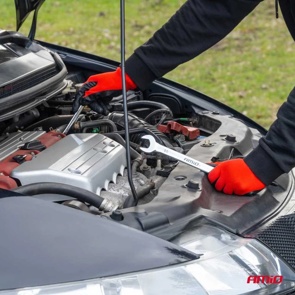 Žiedinių ir plokščių raktų rinkinys, 12 vnt., 6–22 mm, CRV AMIO-04194