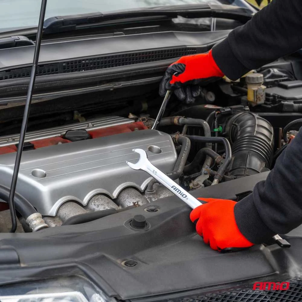 Žiedinių ir plokščių raktų rinkinys, 8 vnt., 8–19 mm, CRV AMIO-04193