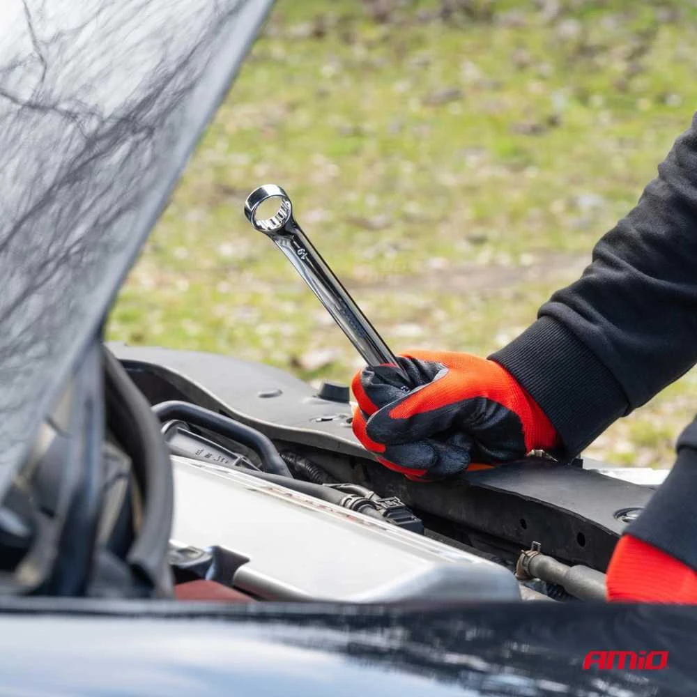 Žiedinių ir plokščių raktų rinkinys, 8 vnt., 8–19 mm, CRV AMIO-04193