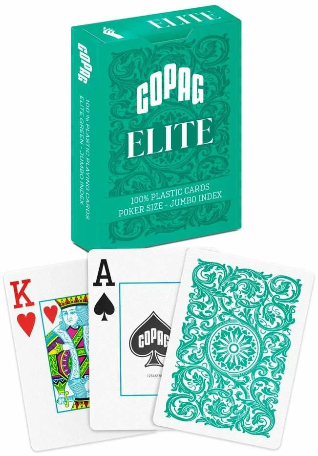 1546 Elite Poker size - Jumbo index žaidimo kortos (žalios) Copag