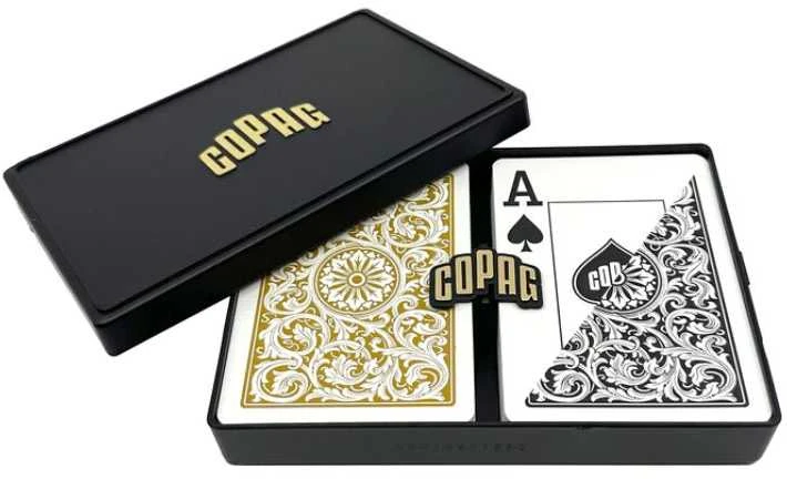 1546 Elite Poker size - Jumbo index žaidimo kortos dviguba kaladė (auksinės ir juodos) Copag
