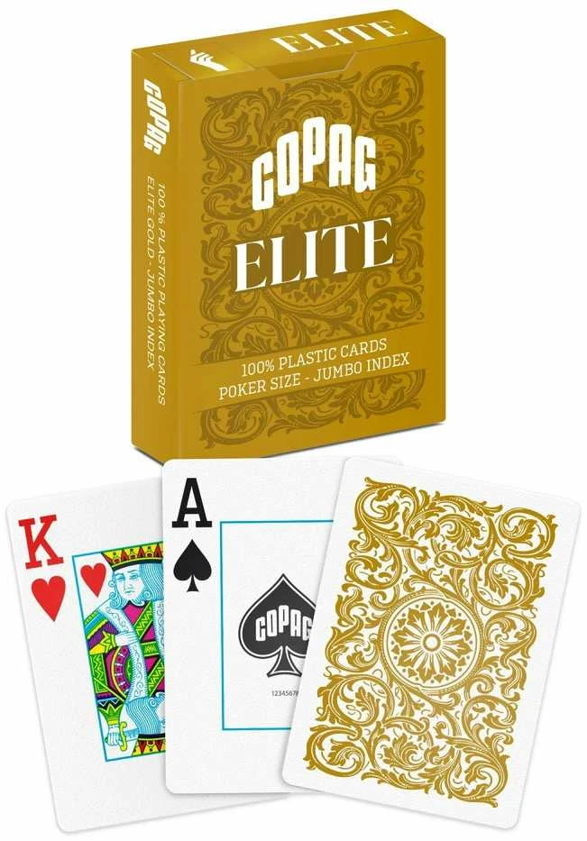 1546 Elite Poker size - Jumbo index žaidimo kortos (auksinės) Copag