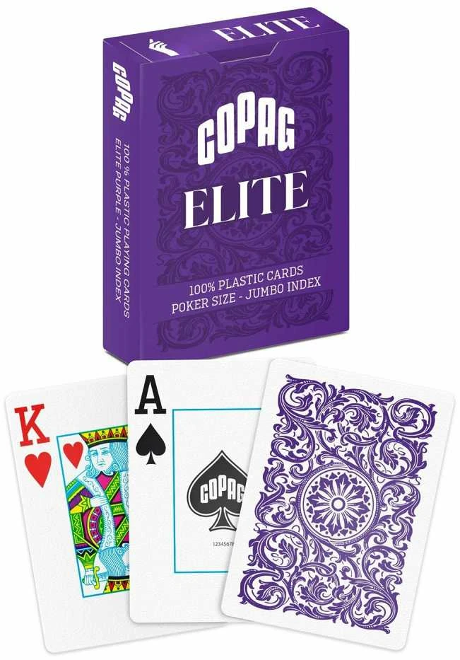 Copag 1546 Elite Poker Size - Jumbo Index Žaidimų Kortos (Violetinės)