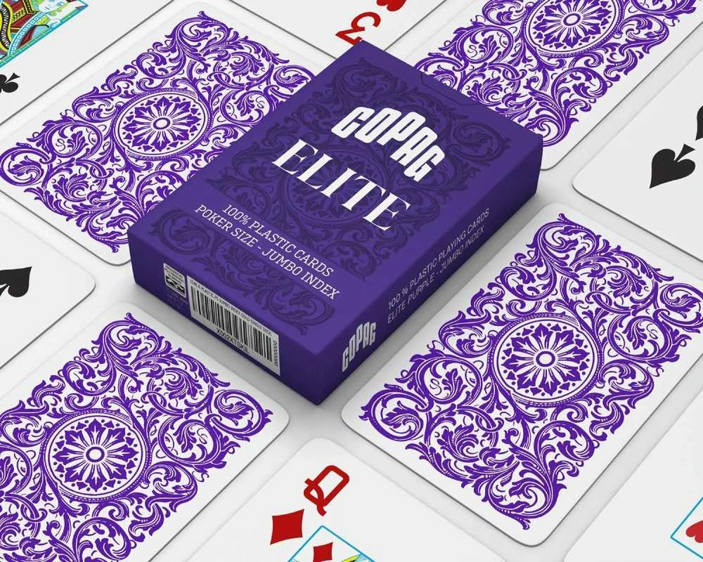 Copag 1546 Elite Poker Size - Jumbo Index Žaidimų Kortos (Violetinės)