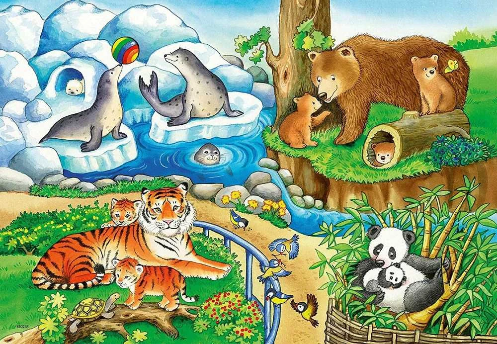 Ravensburger Dėlionė 2x12 vnt. - Zoologijos sodas