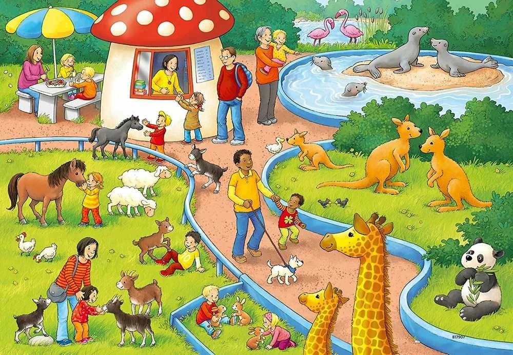 Ravensburger Dėlionė 2x24 vnt. - Diena zoologijos sode