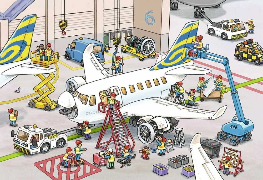 2X24 Puzzles: Around The Airplane - RAVENSBURGER dėlionė