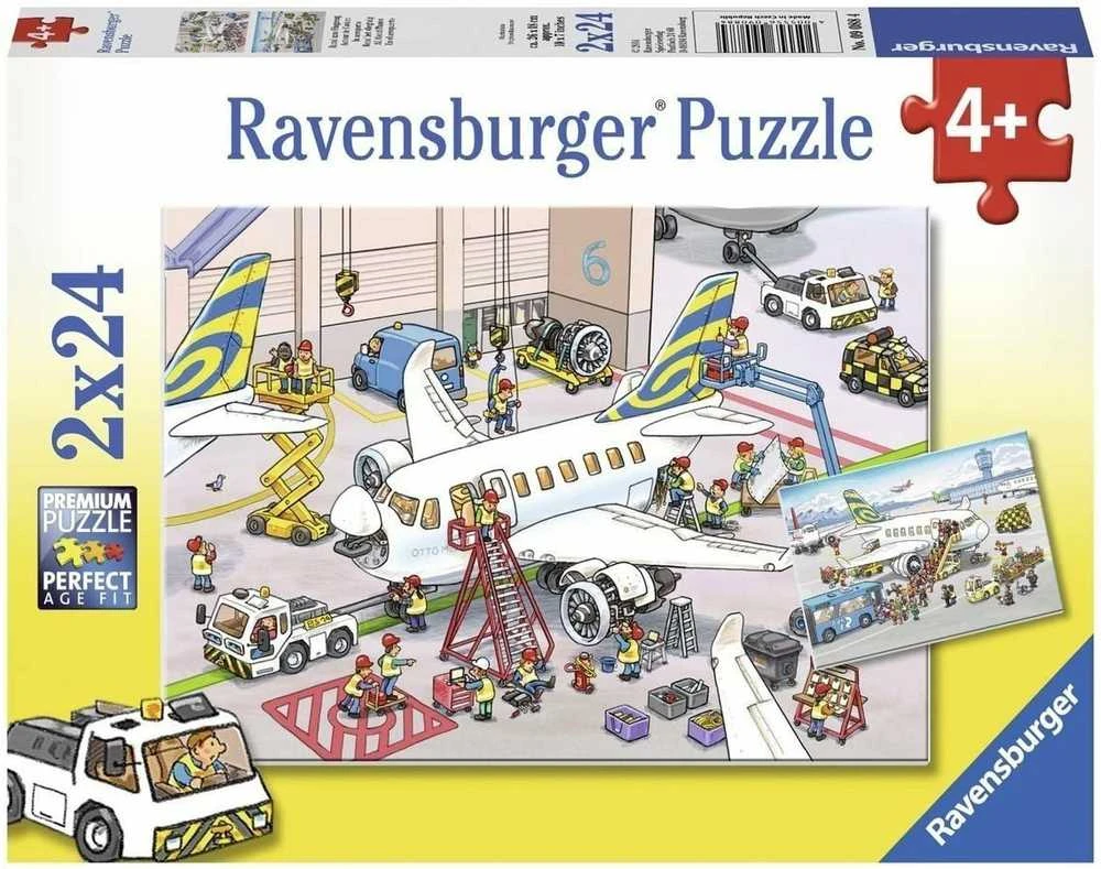 2X24 Puzzles: Around The Airplane - RAVENSBURGER dėlionė