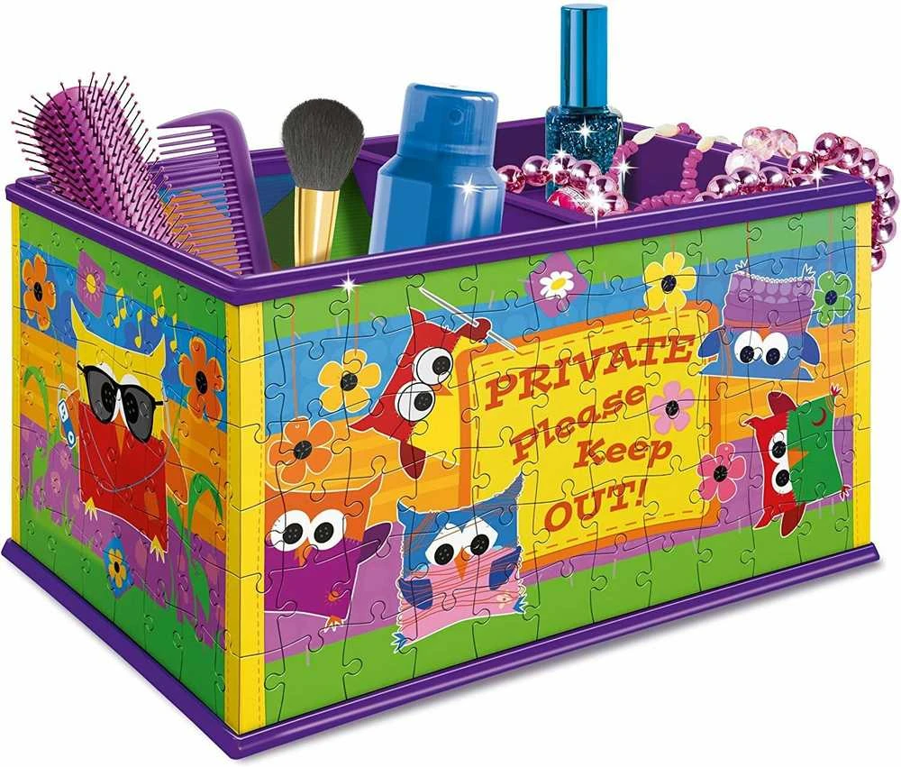 3D Puzzle Funky Owls Storage Box 216pcs. - RAVENSBURGER dėlionė