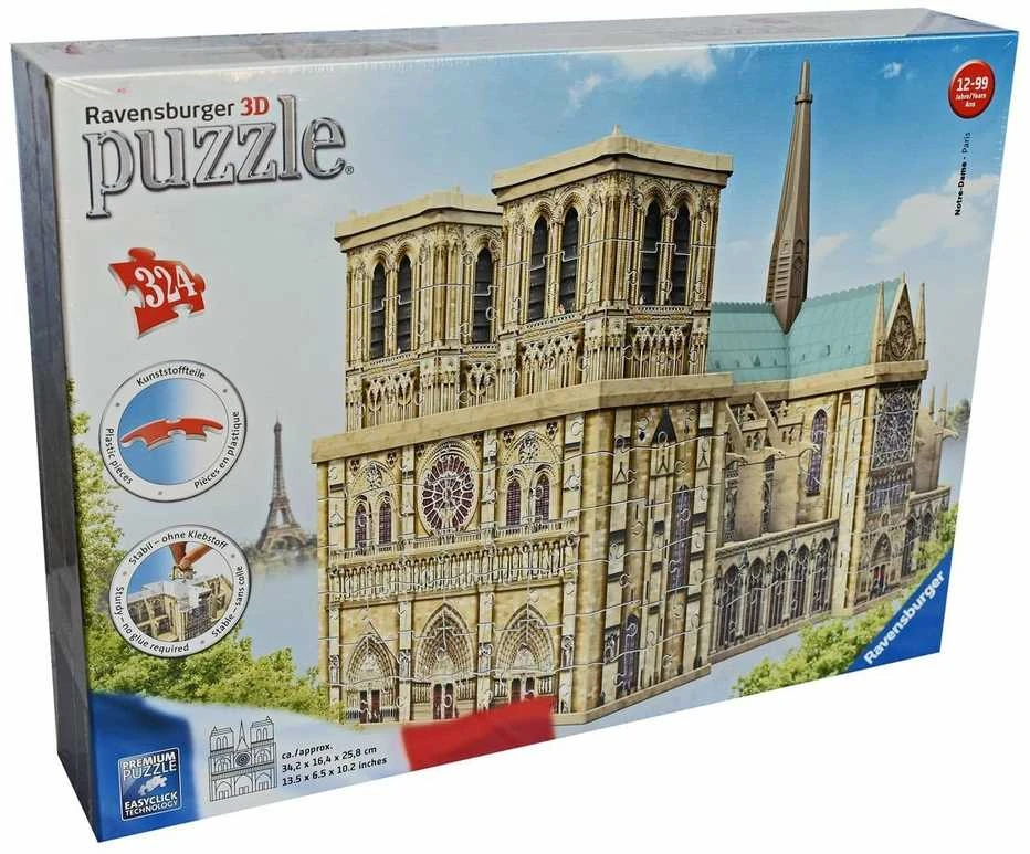 Ravensburger 3D Dėlionė 324 vnt. - Paryžiaus Dievo Motinos katedra, 12523