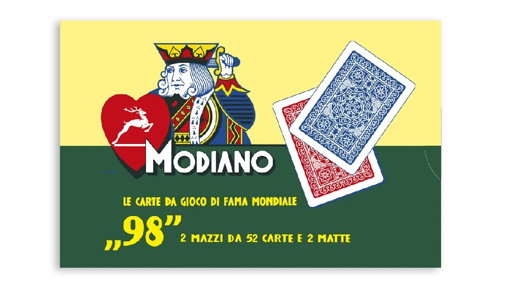 ''98'' Pokerio Kortų 2 Kaladžių Rinkinys Modiano (Raudonos Ir Mėlynos)