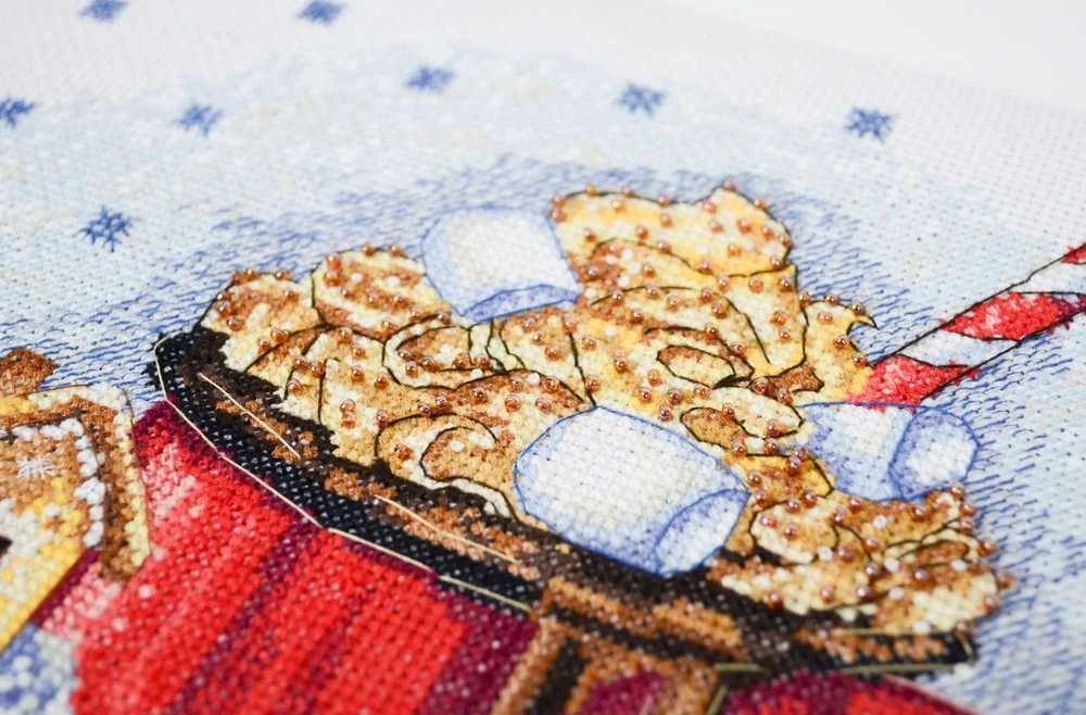 Abris Art Kalėdinis siuvinėjimo kryželiu rinkinys „Žiemos pasaka“ 21x22 cm