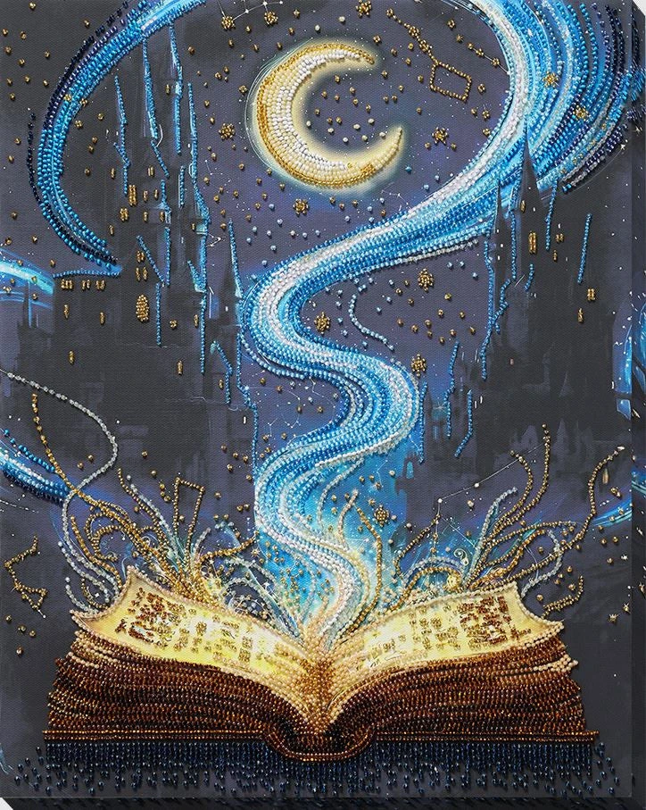 Abris Art Karoliukų siuvinėjimo paveikslo rinkinys „Svajonių knyga“ 23x38 cm