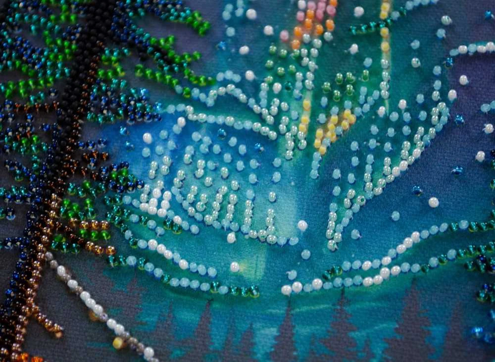 Abris Art Karoliukų siuvinėjimo rinkinys „Stovyklavimas po žvaigždėmis“ 20x20