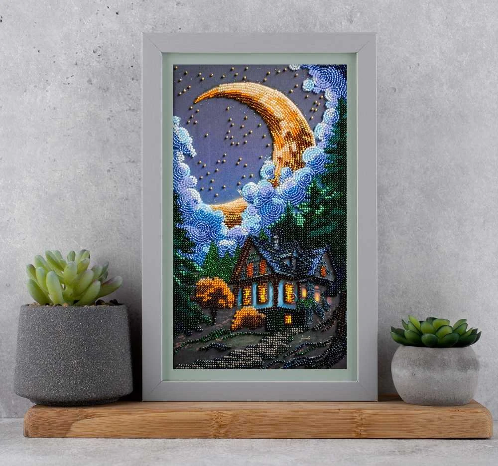 Abris Art Karoliukų siuvinėjimo rinkinys „Tyli naktis“ 17x30 cm AAB-948