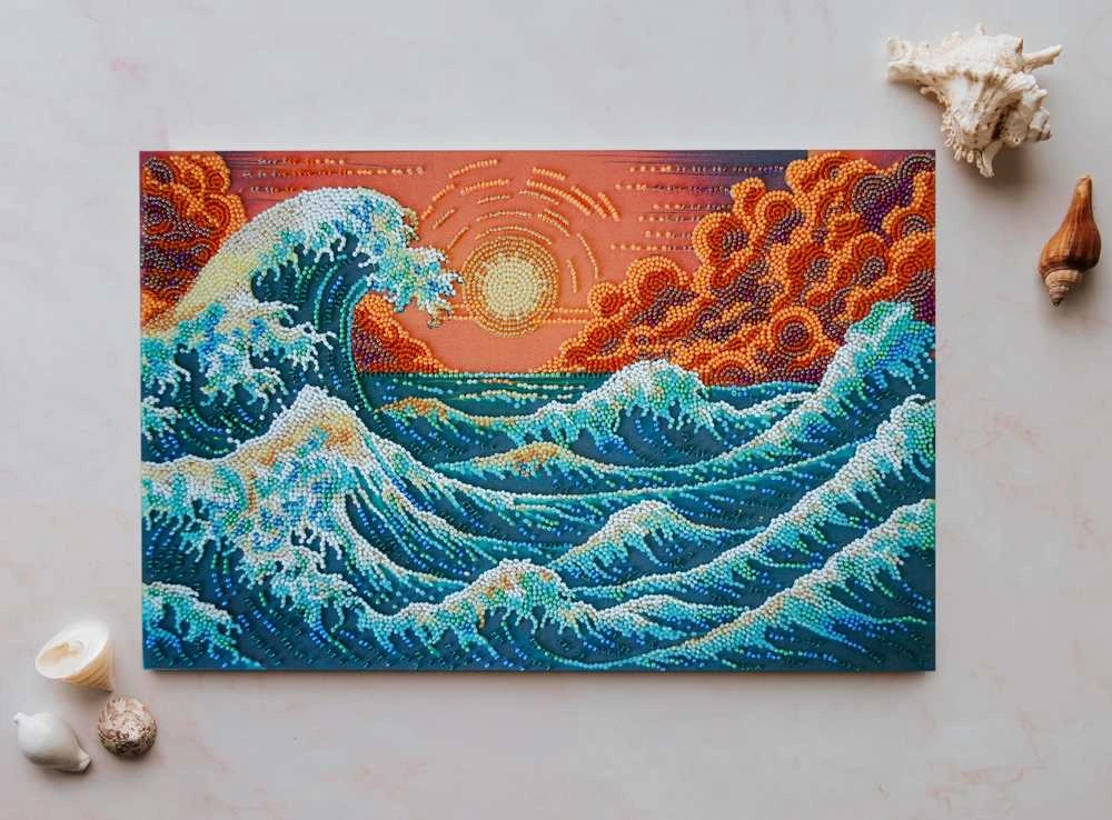 Abris Art Karoliukų siuvinėjimo rinkinys „Šnibždanti jūra“, 36x24 cm AAB-953