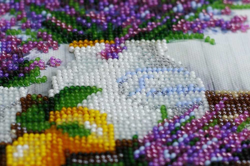 Abris Art Karoliukų siuvinėjimo rinkinys „Levandų aromatas“ su rėmeliu