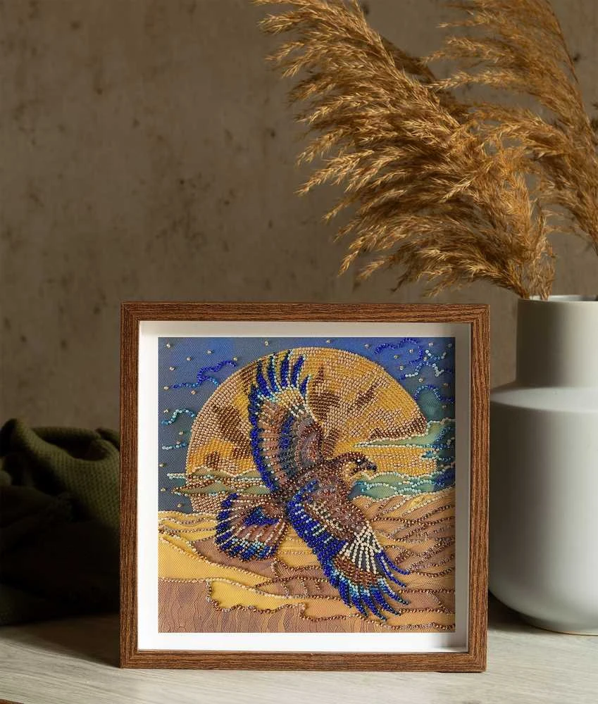 Abris Art Karoliukų siuvinėjimo rinkinys „Dykumos sparnai“ 20x20 cm