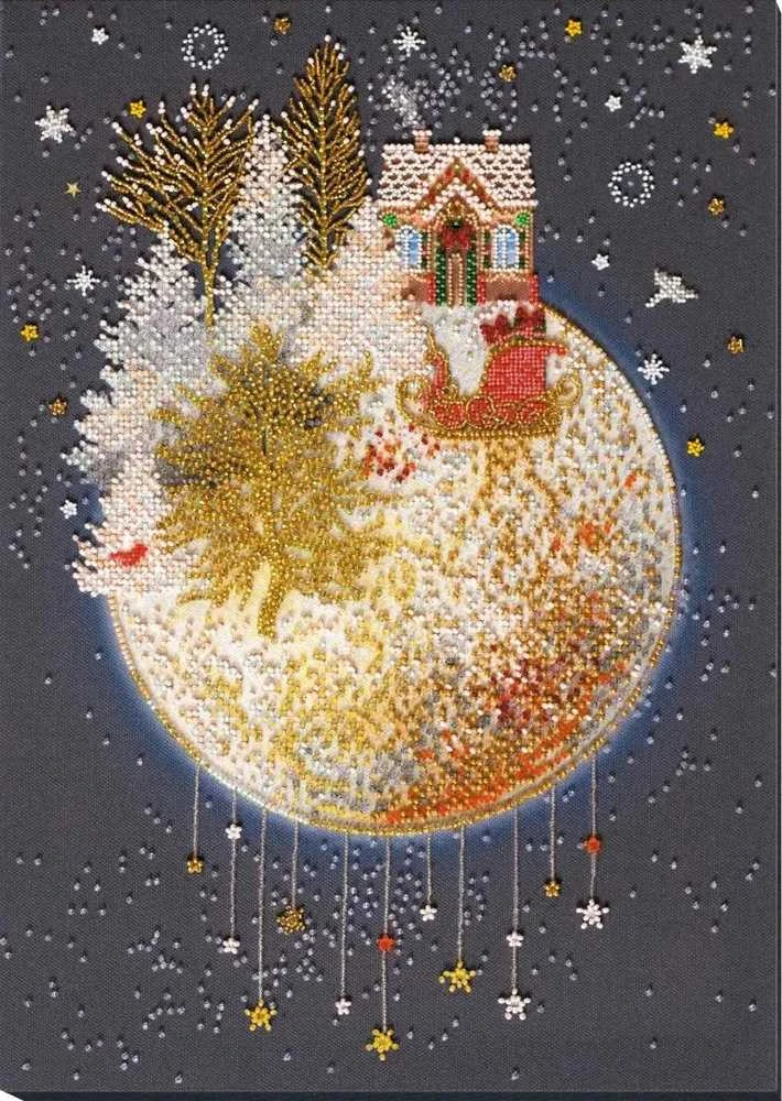 Abris Art Karoliukų siuvinėjimo rinkinys Kalėdinė pasaka, 27×38 cm, Preciosa