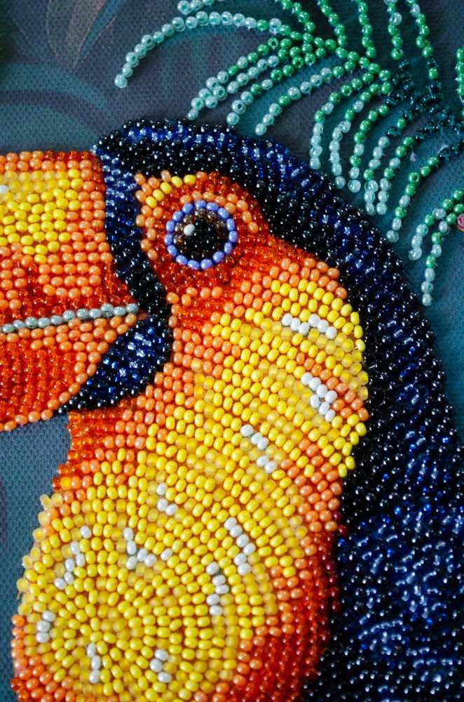 Abris Art Karoliukų siuvinėjimo rinkinys „Egzotiškasis gražuolis“ 27x39 cm AAB-949