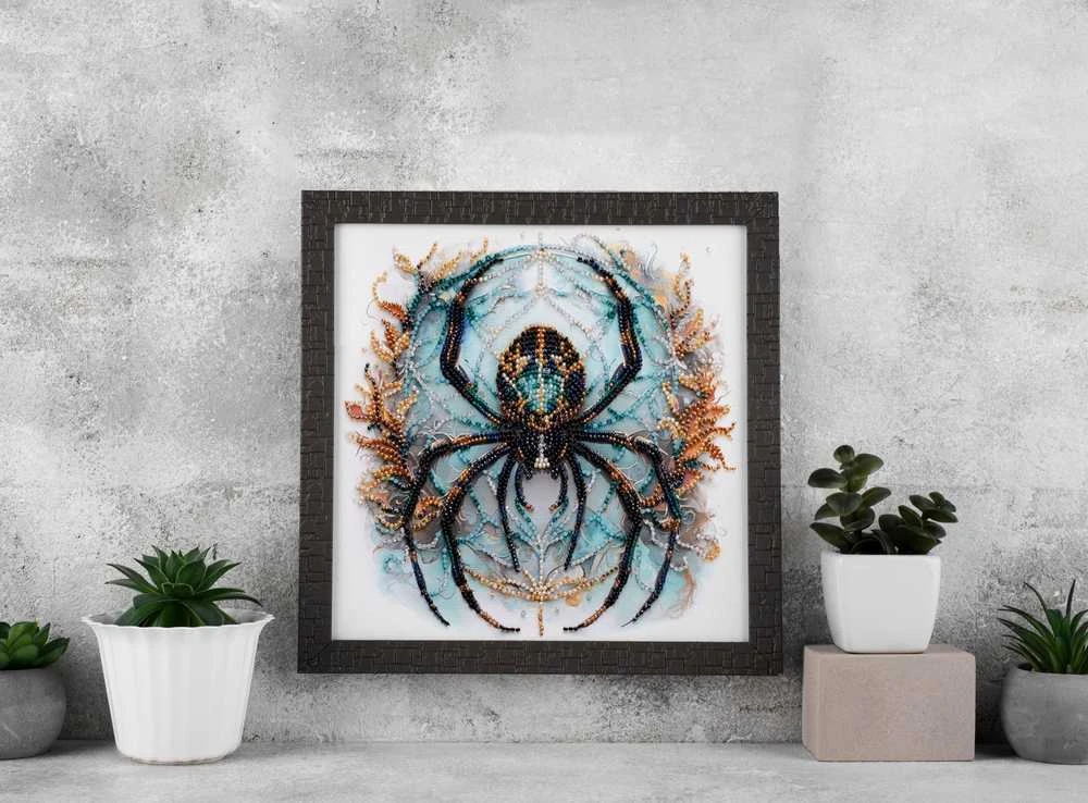 Abris Art Karoliukų siuvinėjimo rinkinys Crystal Web, 20x20 cm, Preciosa