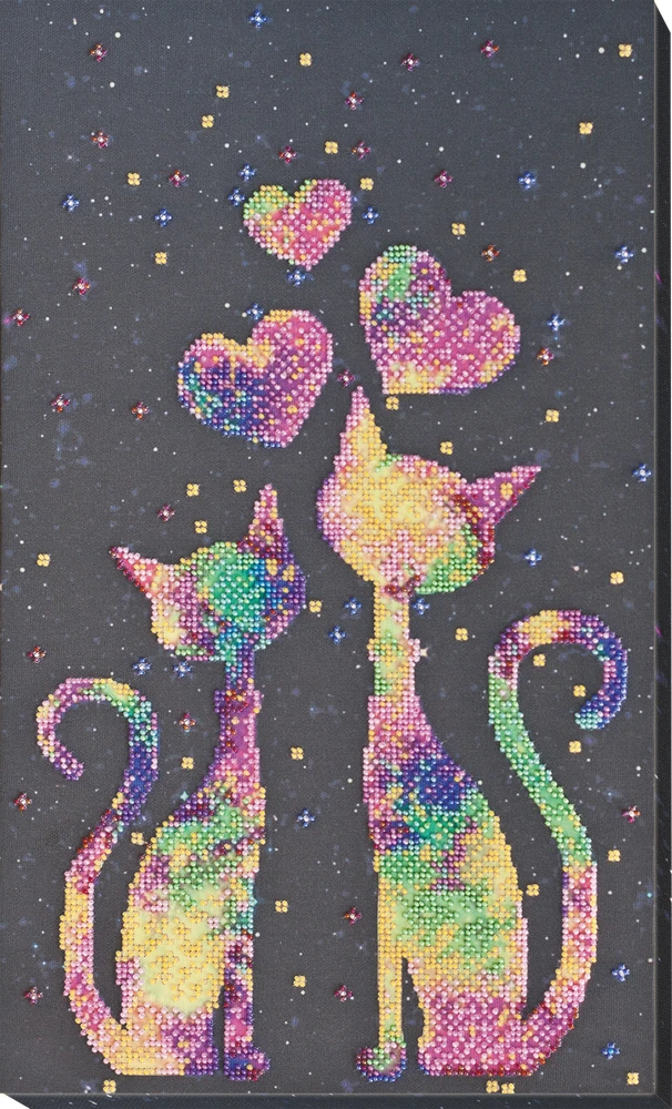 Abris Art Karoliukų siuvinėjimo rinkinys „Murkiantys kačiukai“ 25x42 cm