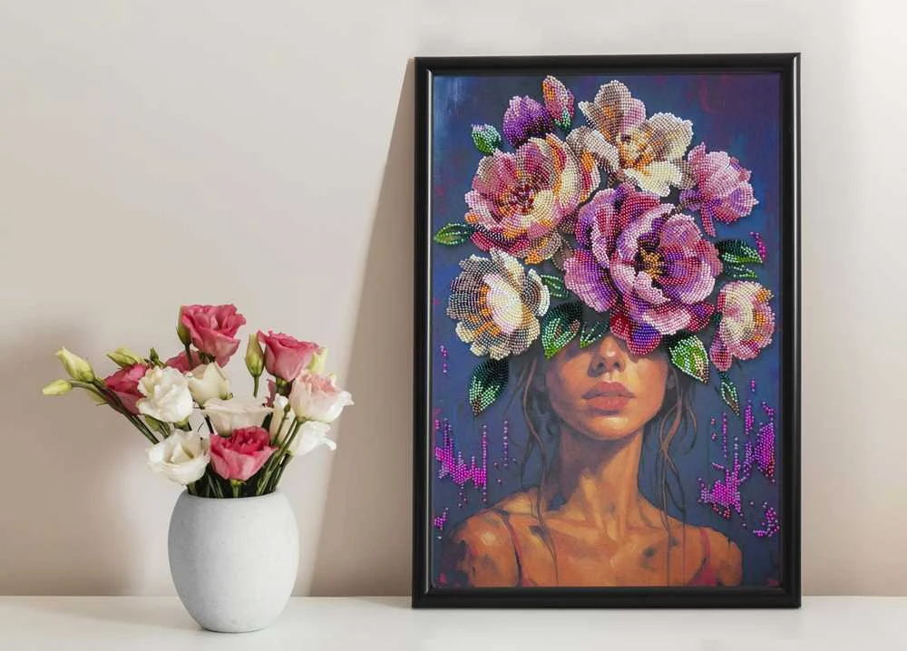 Abris Art Karoliukų siuvinėjimo rinkinys „Žydinčios mintys“ 26x39 AAB-958