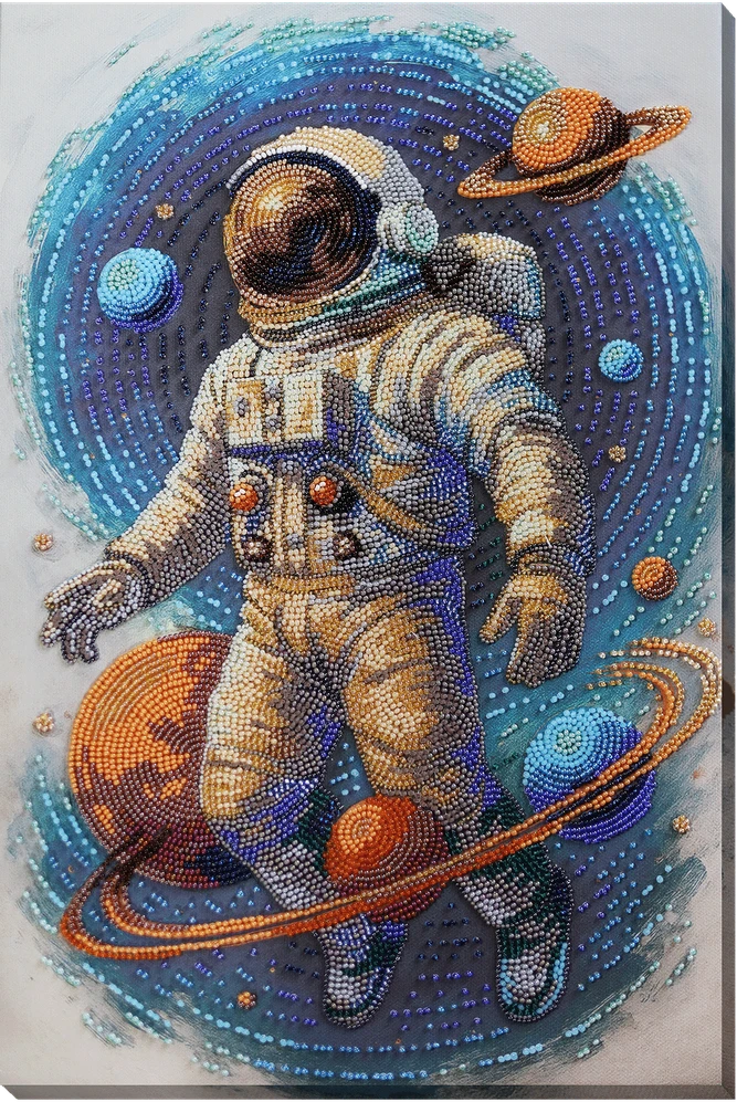Abris Art Karoliukų siuvinėjimo rinkinys „Kosminis keliautojas“ 26x39 cm AAB-962