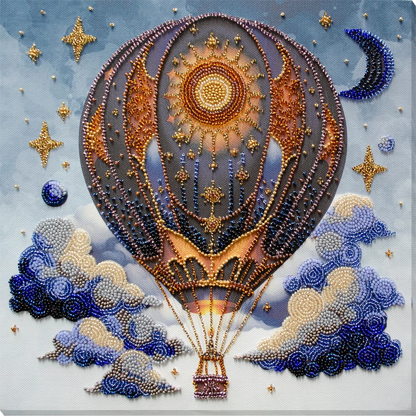 Abris Art Karoliukų siuvinėjimo rinkinys „Oro nuotykiai“ 28x28 cm