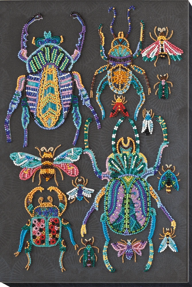Abris Art Karoliukų siuvinėjimo rinkinys „Vabalai“ – 30 spalvų, 24×33 cm