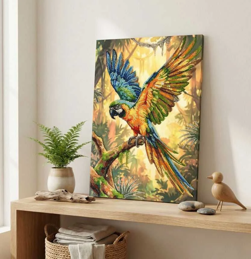 Abris Art Karoliukų siuvinėjimo rinkinys „Spalvinga papūga“ 26x39 cm AAB-970